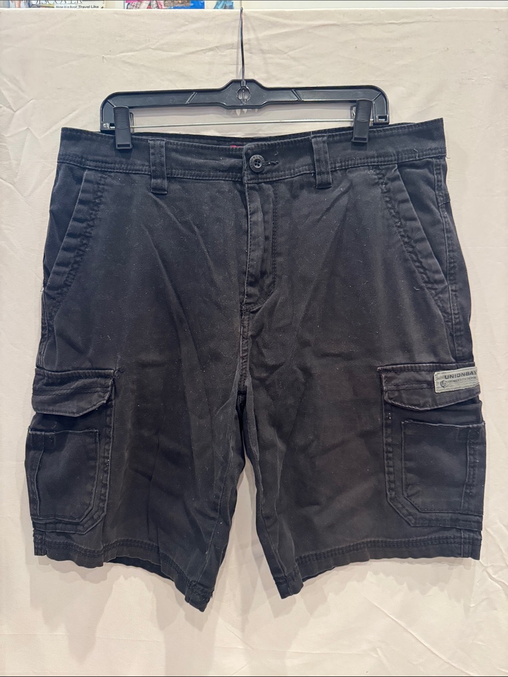 UNIONBAY Black Men's Cargo Shorts Waist 36